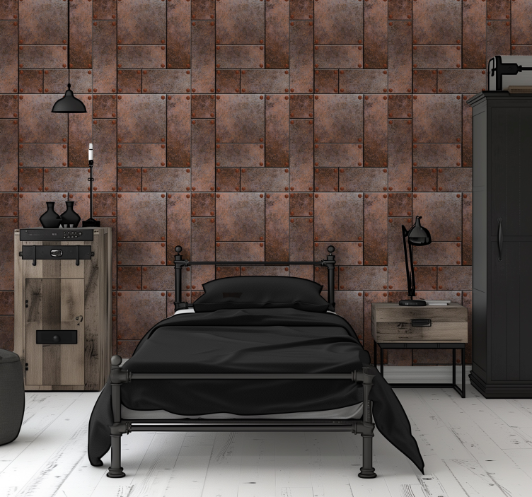 Metalen platen behang tienerkamer - TenStickers