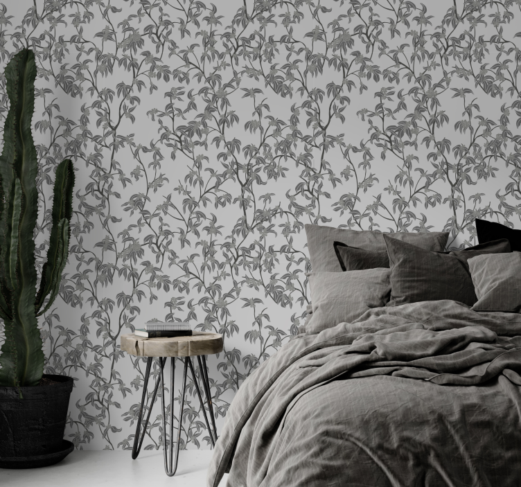 Minimalistische bomen hoofdeinde behang - TenStickers