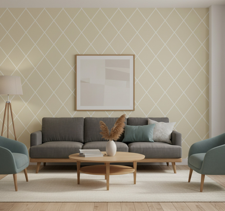 Moderne behangpapier diamantpatroon elegantie - TenStickers