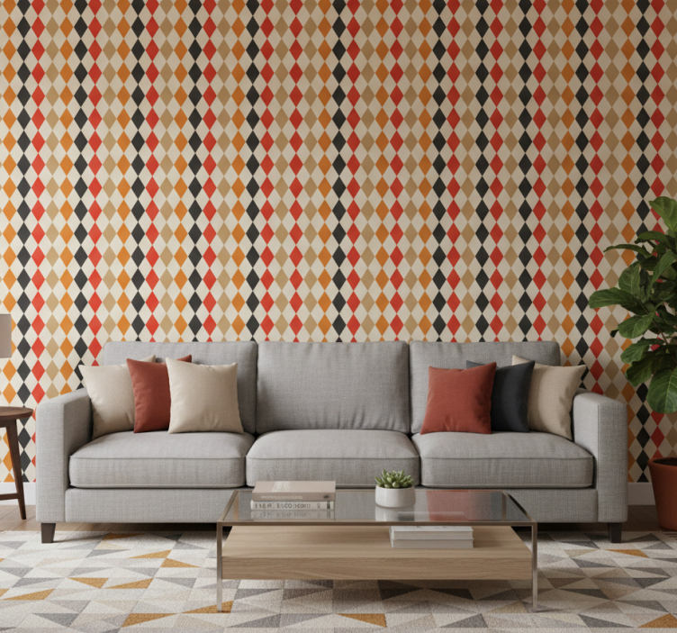 Moderne behangpapier diamantvorm thema - TenStickers