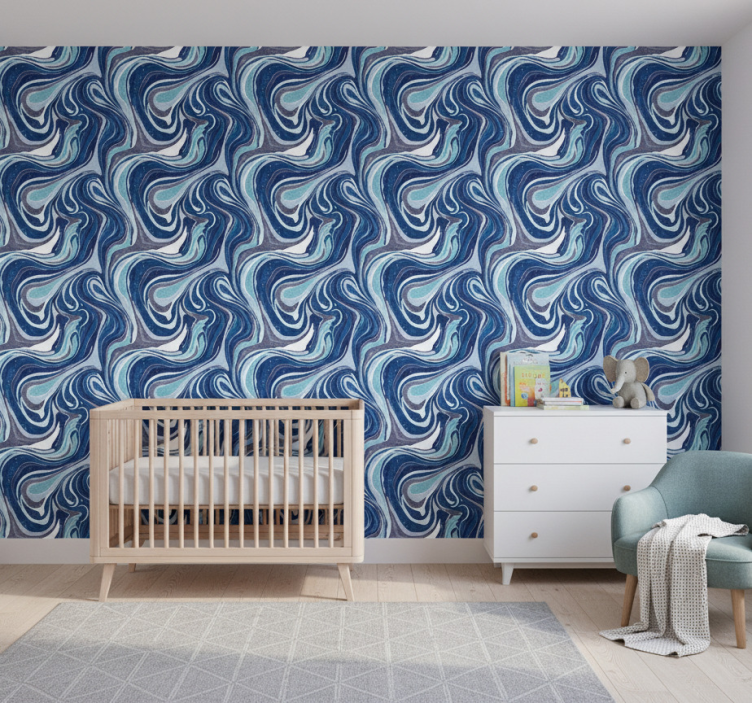 Moderne behangpapier donker abstract zwirlpatroon - TenStickers