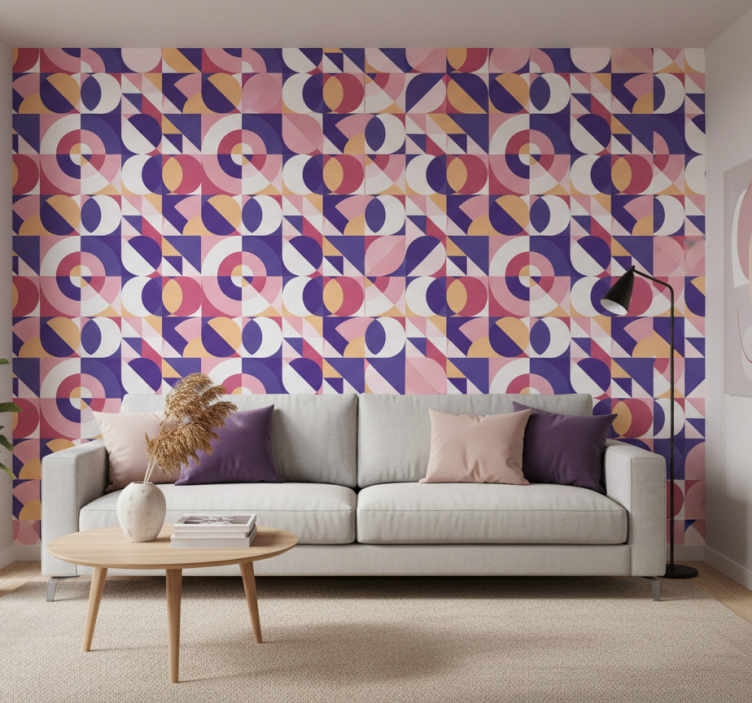 Moderne behangpapier geometrisch cirkels patroon - TenStickers