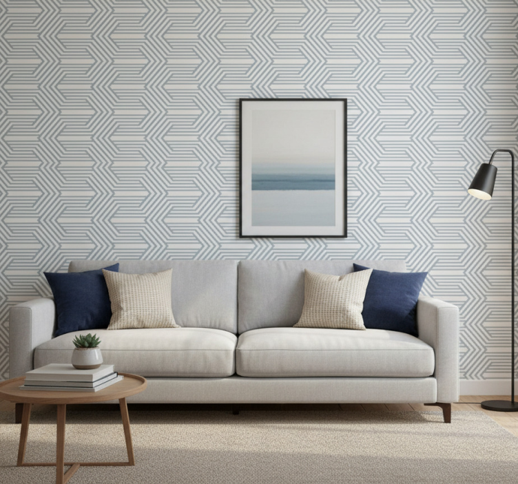 Moderne behangpapier geometrisch lijnconcept - TenStickers