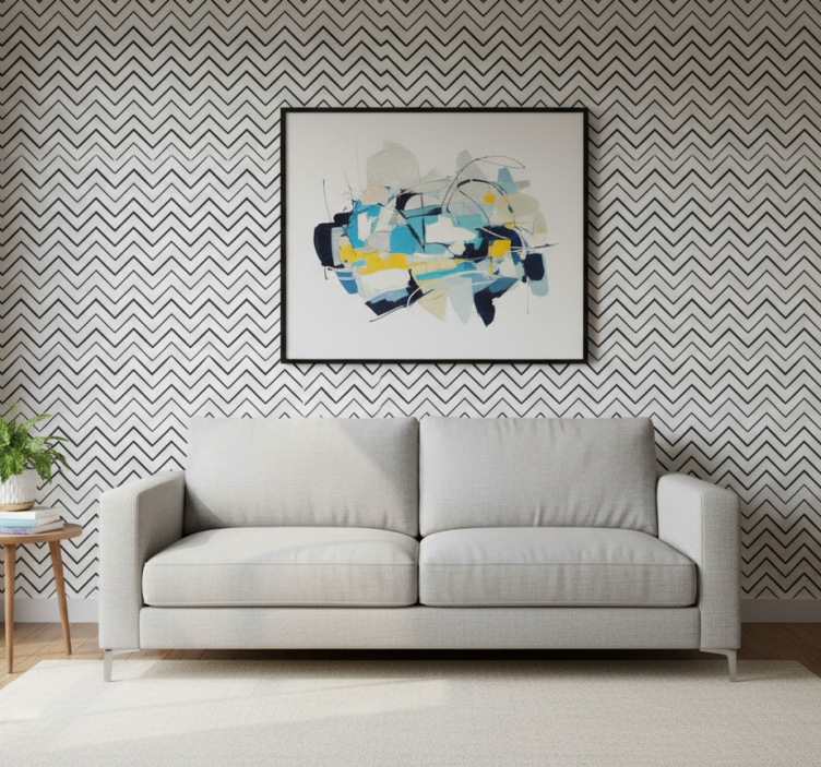 Moderne behangpapier geometrisch zigzagpatroon - TenStickers