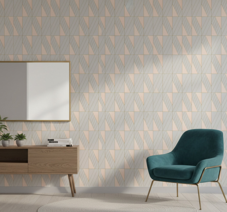 Moderne behangpapier geometrische patroonlijnen - TenStickers