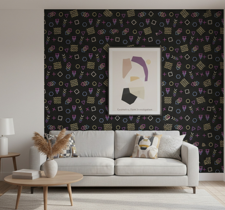 Moderne behangpapier geometrische vorm onderzoek - TenStickers