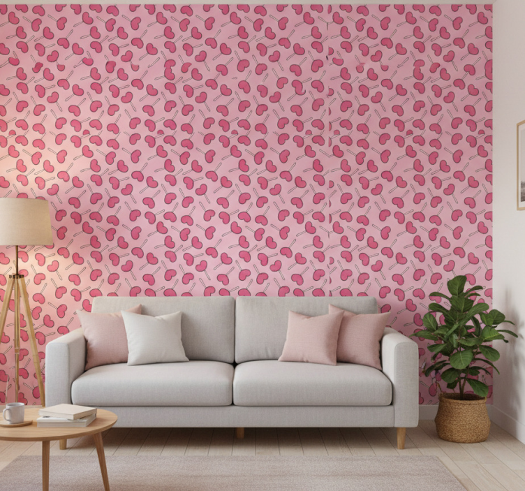 Moderne behangpapier hartvormige lollies - TenStickers