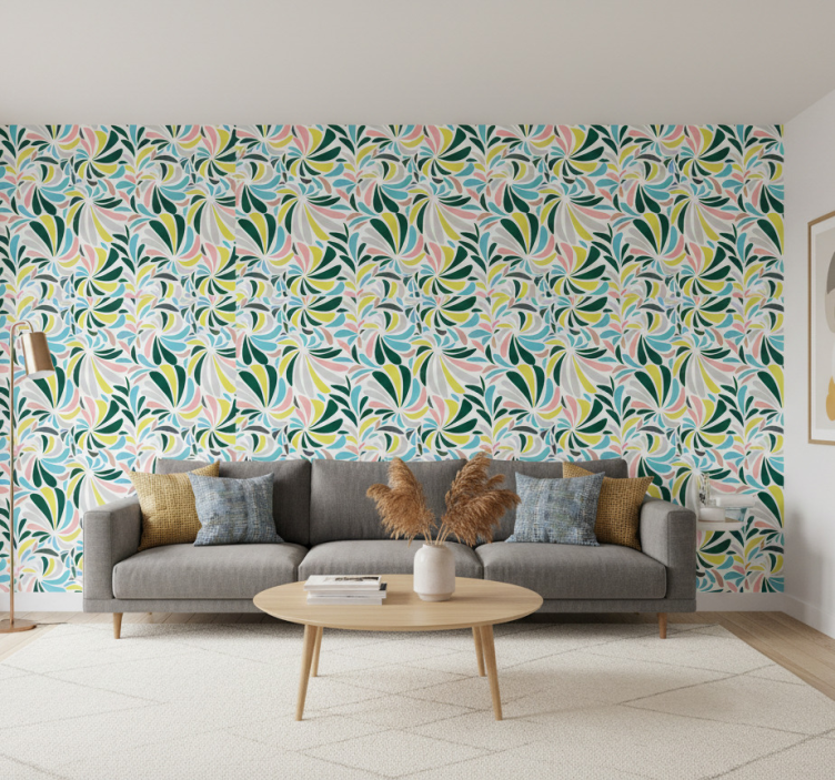 Moderne behangpapier kleurige gevlochten veren - TenStickers