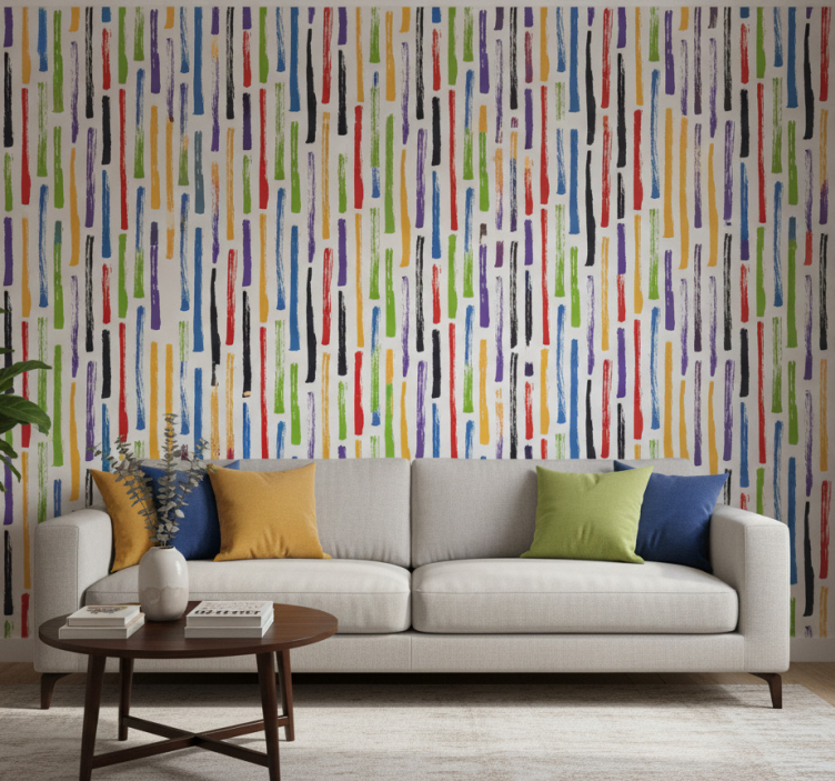 Moderne behangpapier kleurrijk patroon - TenStickers