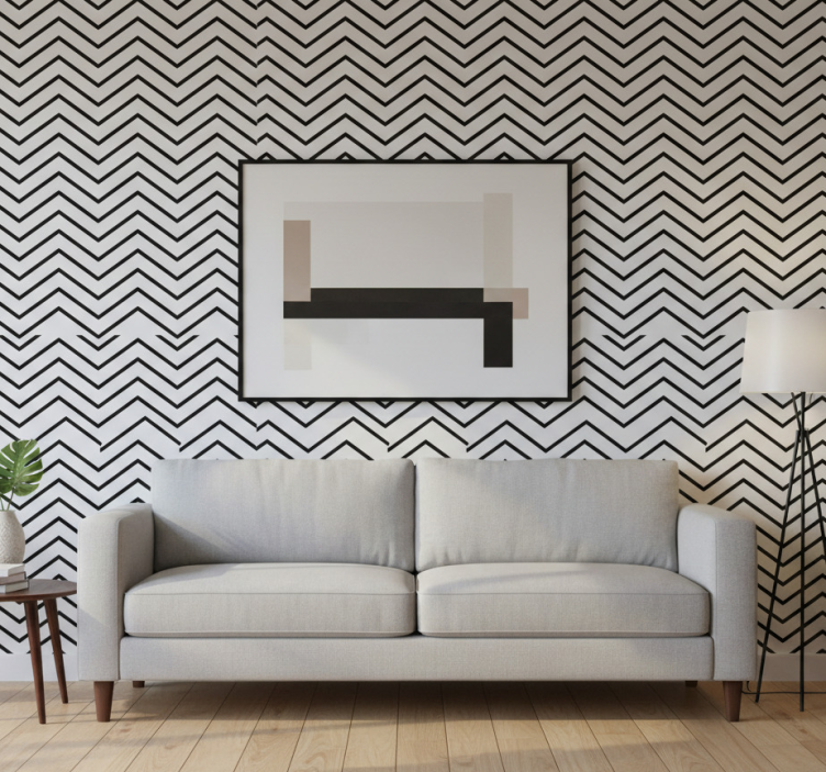 Moderne behangpapier met chevronpatroon - TenStickers