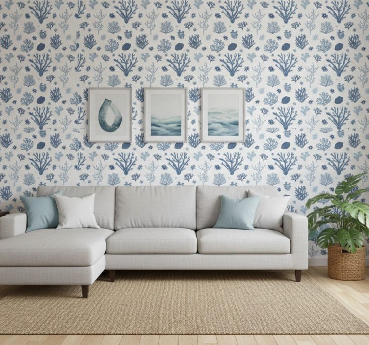 Moderne behangpapier moderne koralen hampton stijl - TenStickers