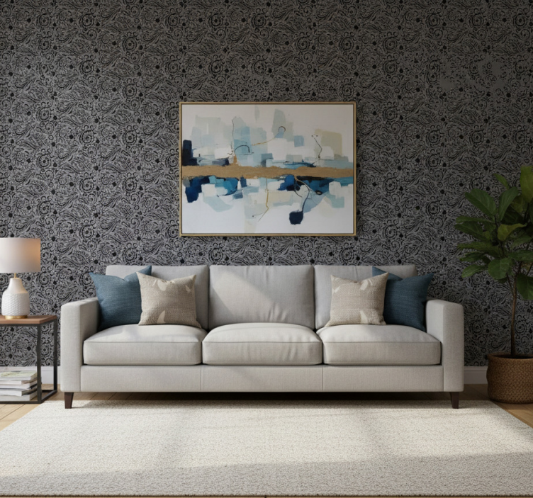 Moderne behangpapier ornamentele draaiingen - TenStickers