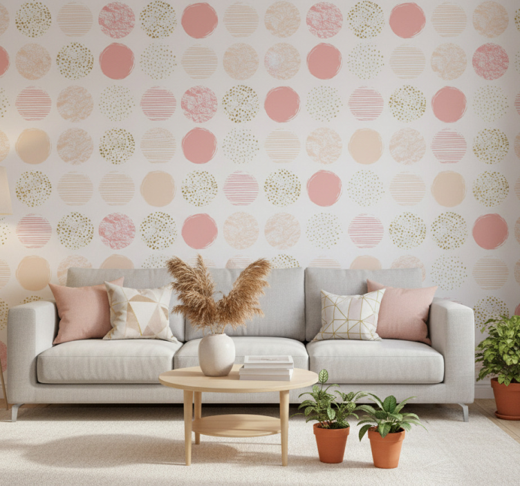 Moderne behangpapier pastel stippenvariatie - TenStickers