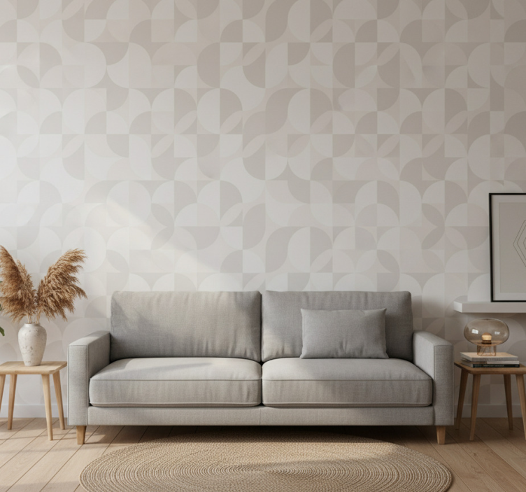 Moderne behangpapier retro witte tinten - TenStickers