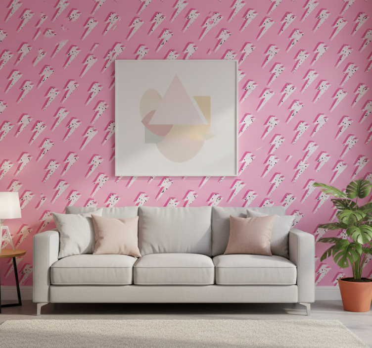 Moderne behangpapier roze bliksemschicht - TenStickers