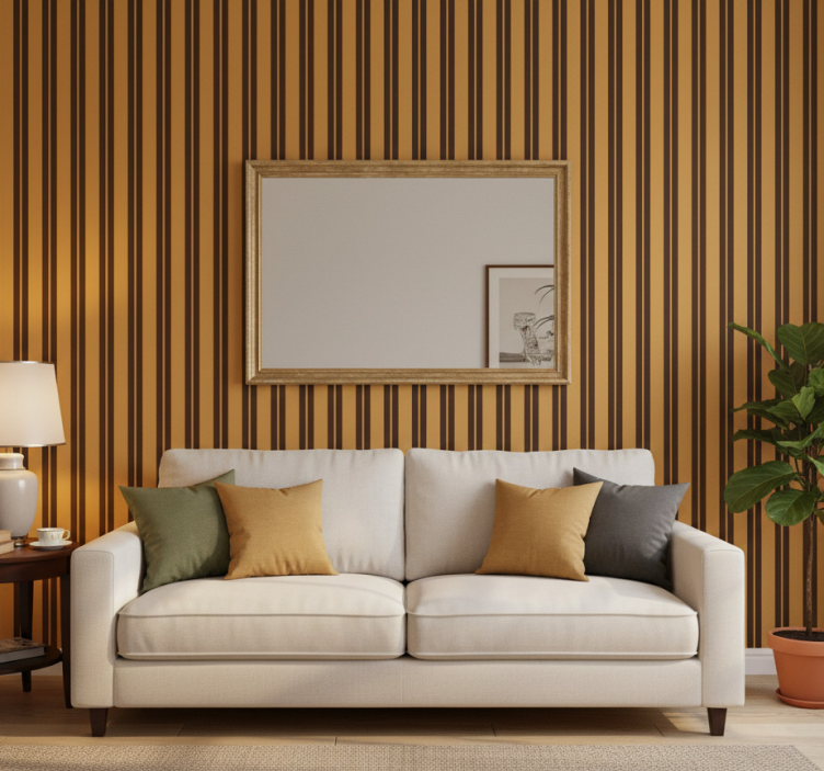 Moderne behangpapier vintage gestreept patroon - TenStickers