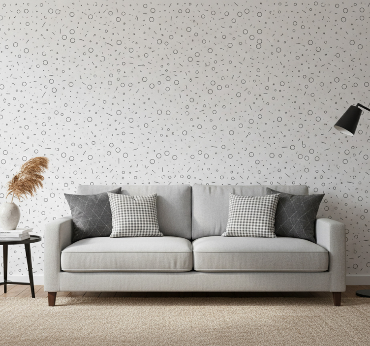 Moderne behangpapier zwart-wit patronen vormen - TenStickers