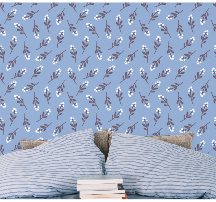 Motief van bloementakken bloemen behang - TenStickers