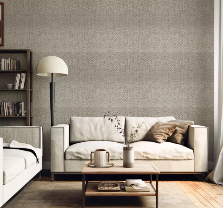 Natuurlijke textuur behang woonkamer - TenStickers