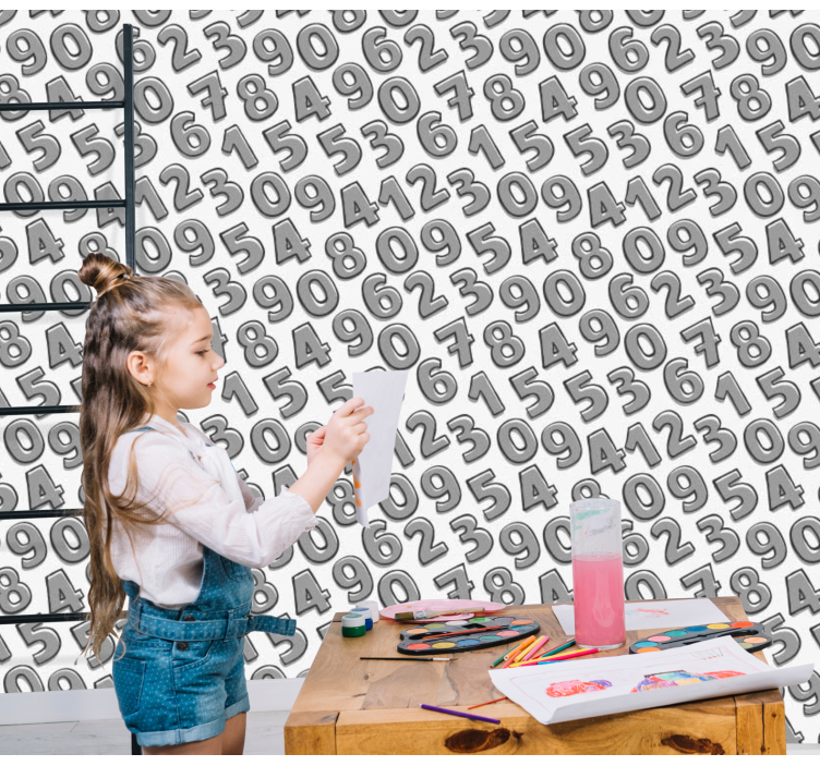 Nummerindeling behang letters - TenStickers