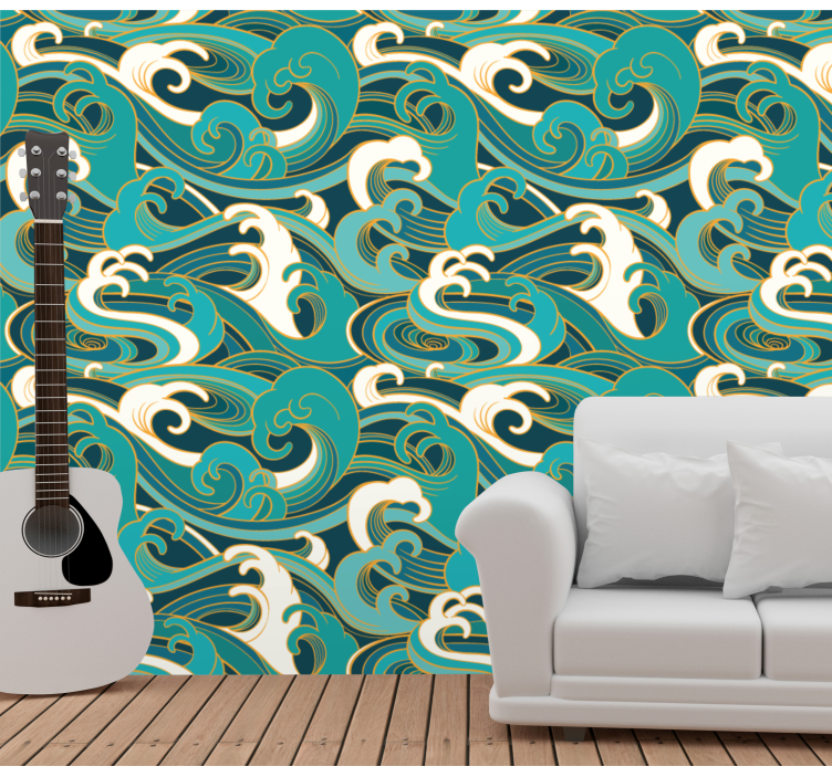 Oceaan golfstroom behang abstract - TenStickers
