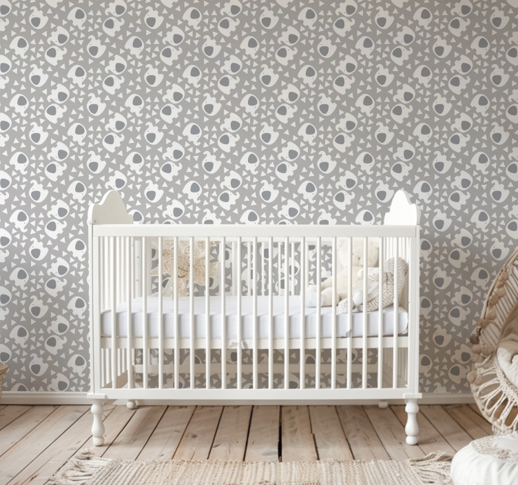 Olifanten met driehoeken behang babykamer - TenStickers