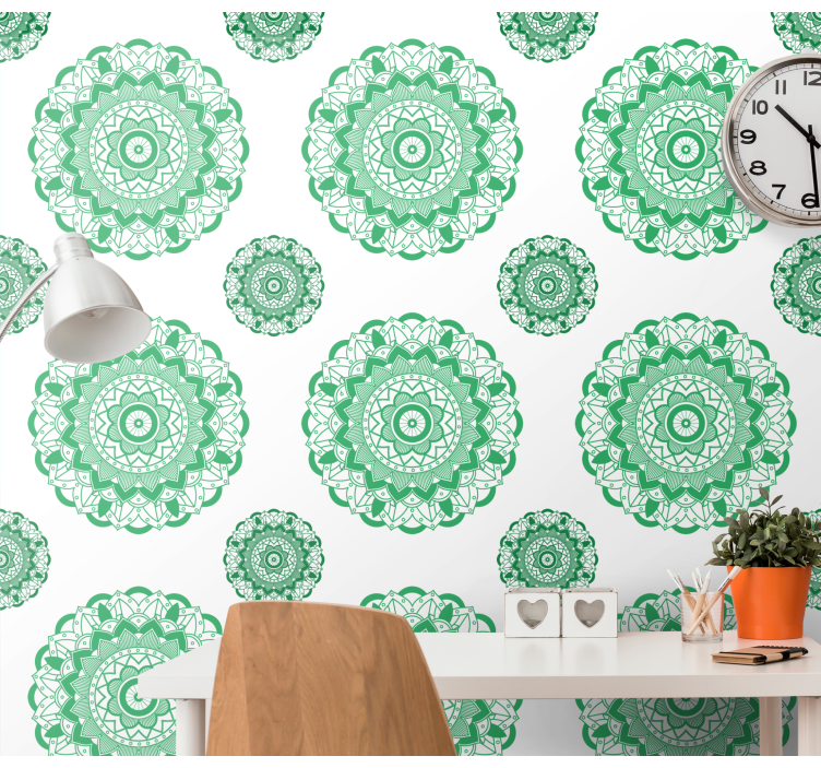 Ontwerp met mandala-motief behang werkkamer - TenStickers