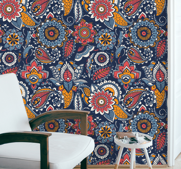 Paisley elegant sierlijk behang - TenStickers