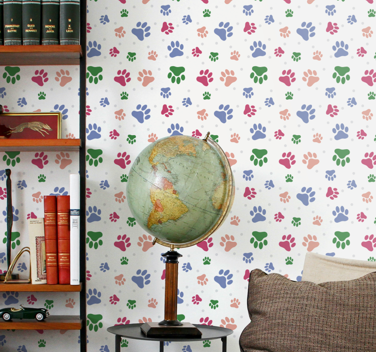 Pootpatroon decoratie behang honden - TenStickers