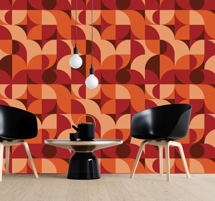 Retro geometrische stijl behang geometrisch - TenStickers