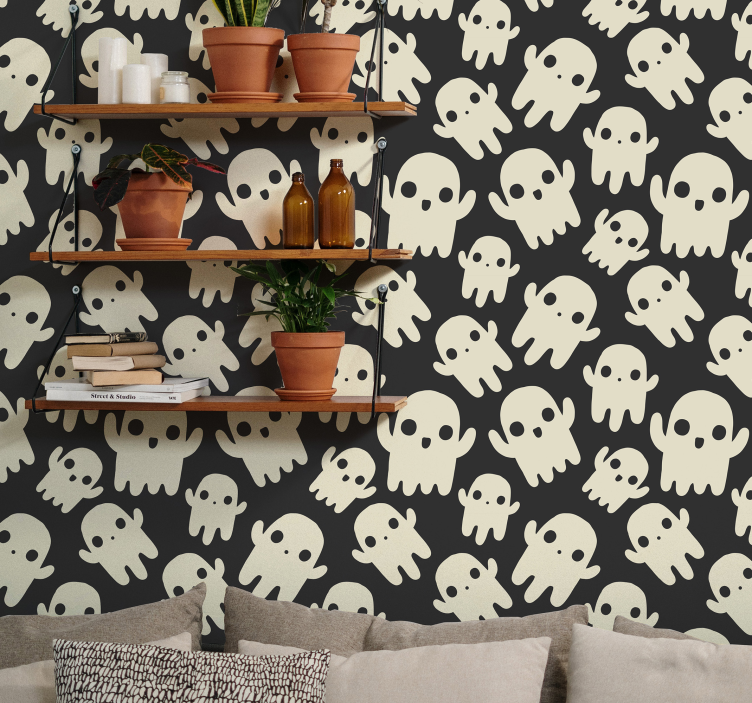 Schedel patroon halloween behang - TenStickers
