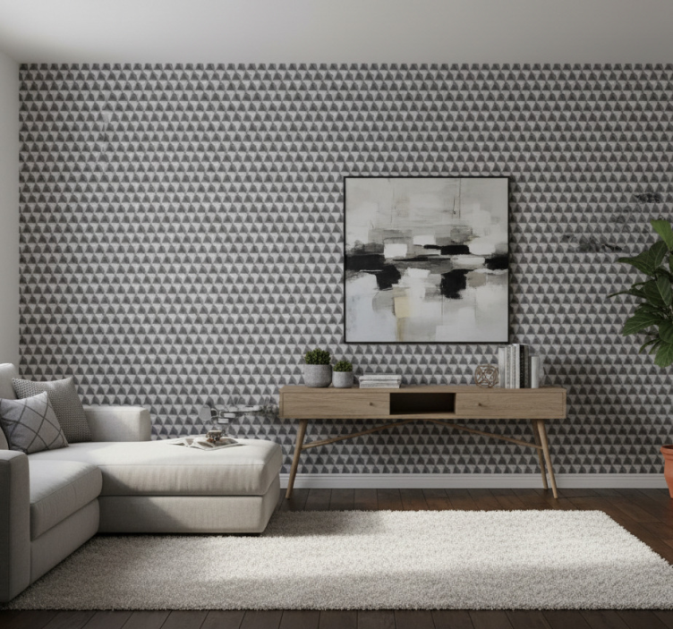 3d behang grijze kubuspatroon - TenStickers