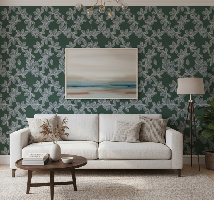 Sierlijk behang botanisch blad element - TenStickers