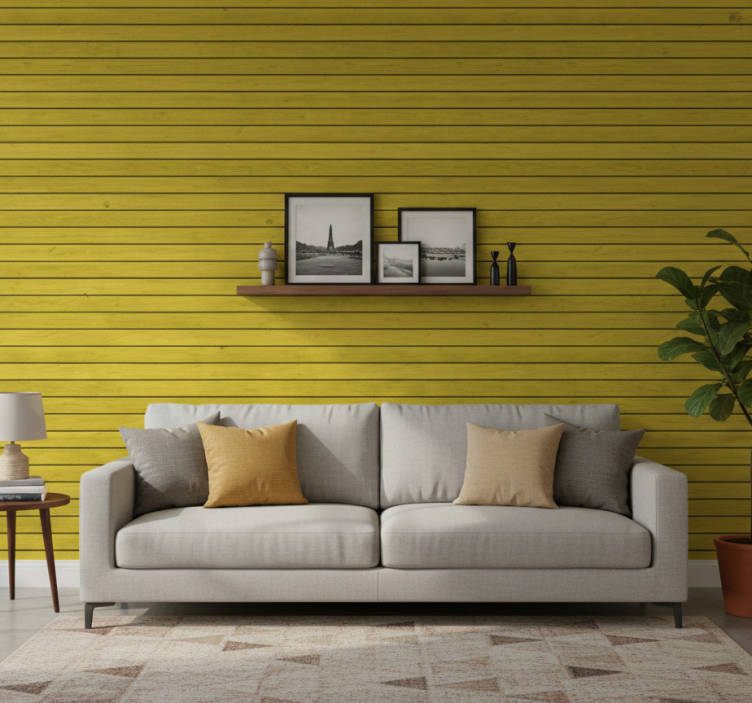 Sierlijk behang houten verlichting - TenStickers