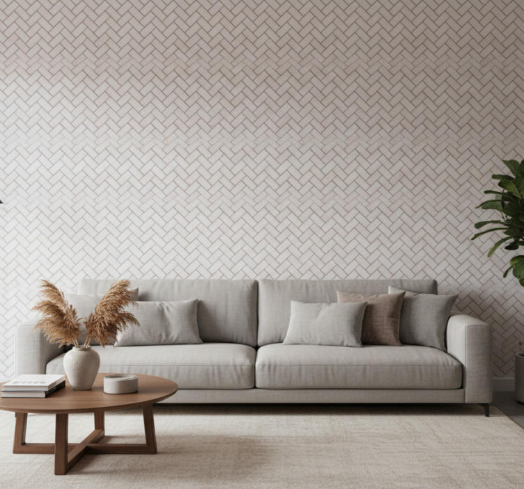 Sierlijk behang in visgraat marmerlook - TenStickers