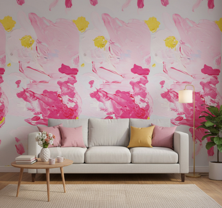 Sierlijk behang kleurrijke acryl penseelstreek - TenStickers