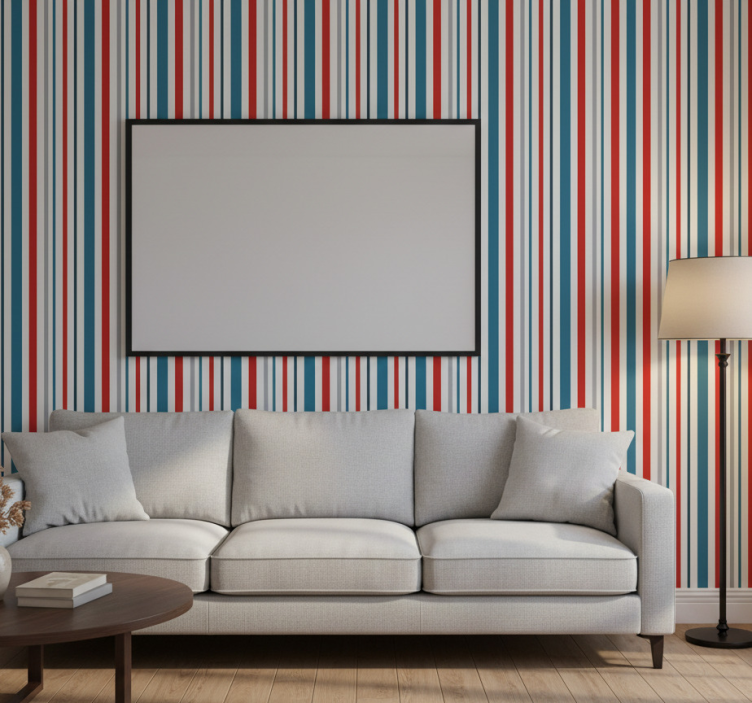 Sierlijk behang maritiem retro gestreept ontwerp - TenStickers