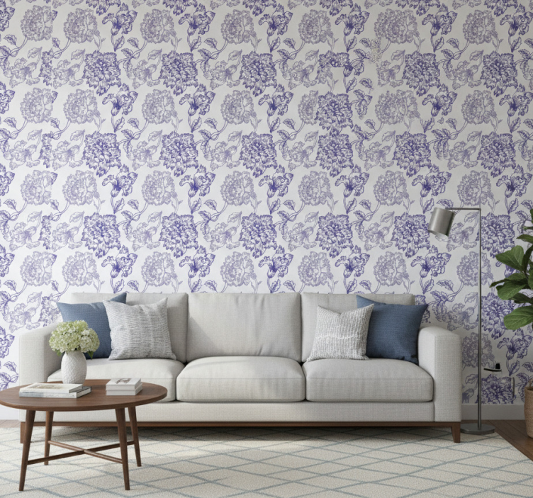 Sierlijk behang met elegante bloemenpatronen - TenStickers