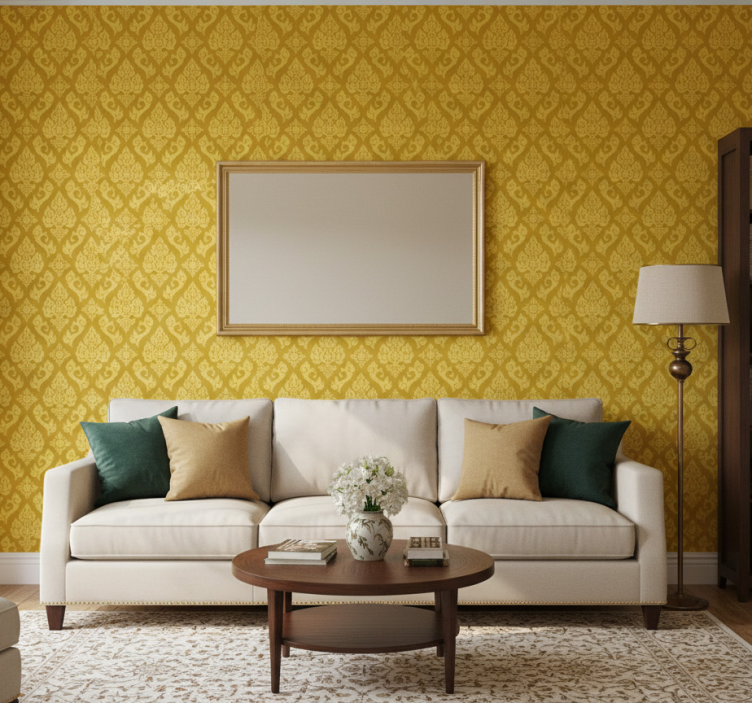 Sierlijk behang met ingewikkeld bloemenpatroon - TenStickers