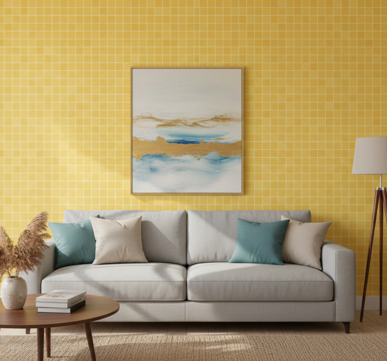 Sierlijk behang met mozaïekpatroon overlay - TenStickers