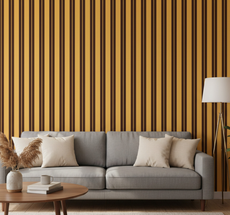 Sierlijk behang met vintage gestreept patroon - TenStickers