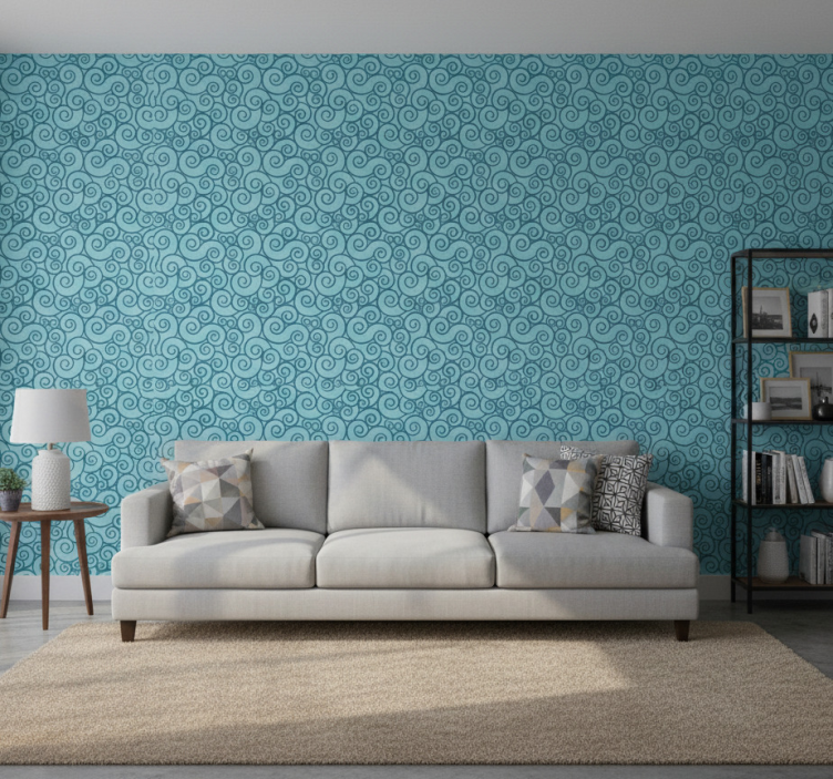 Sierlijk behang met zwierig patroonaccent - TenStickers