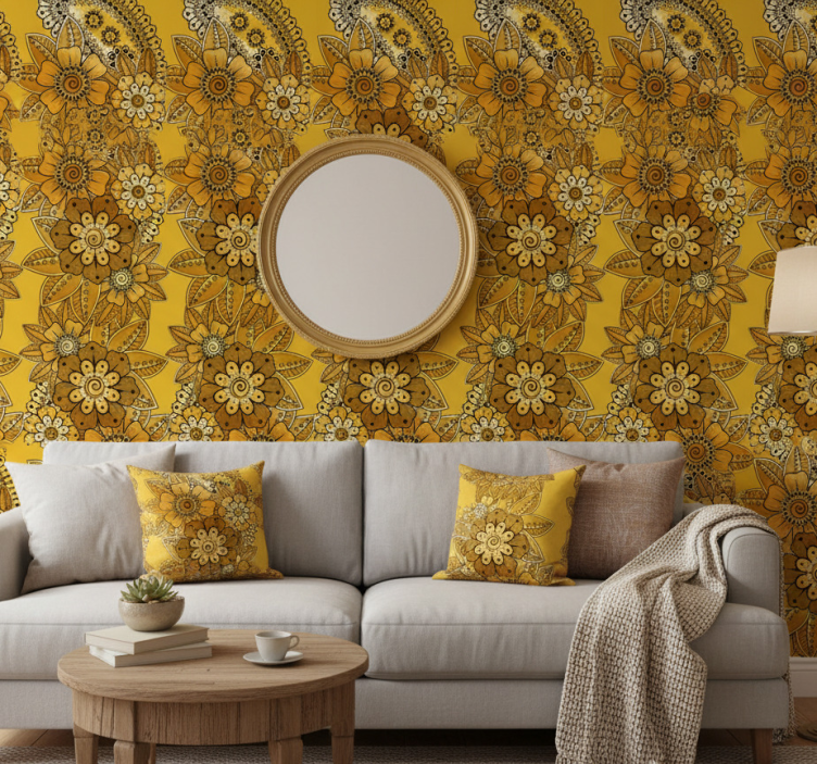 Behang bloemsierkunst pailey indische stijl - TenStickers
