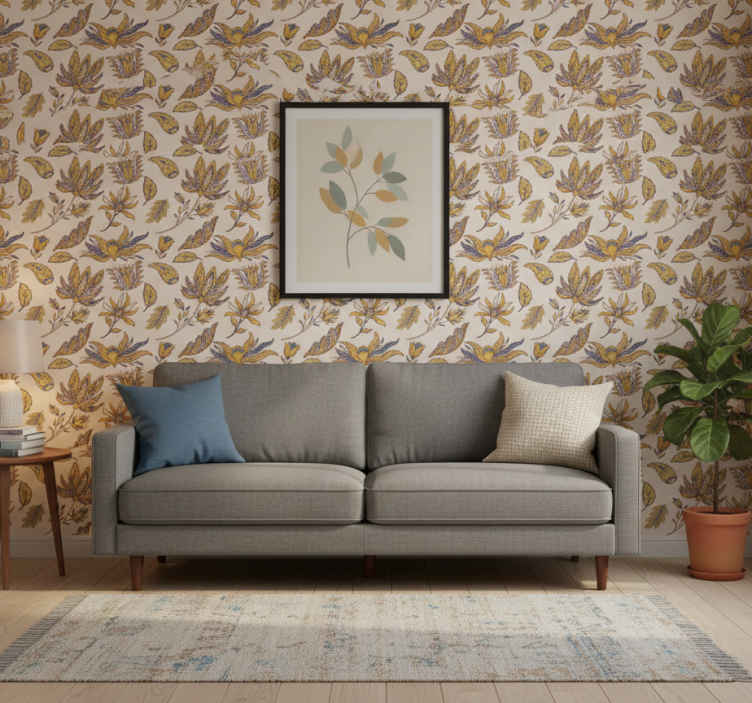 Bloemen behang paisley bloemen set - TenStickers