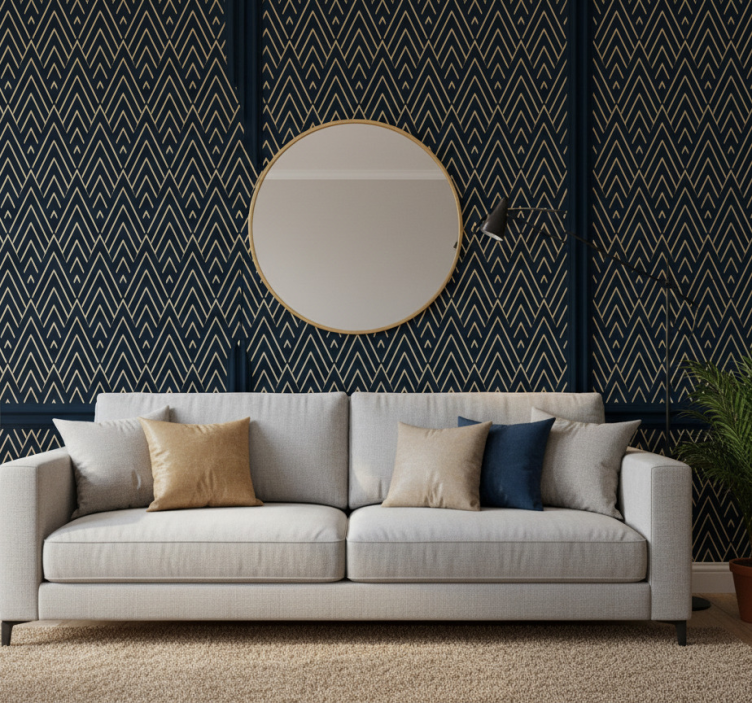 Slaapkamer behang met luxe paneleneffect - TenStickers