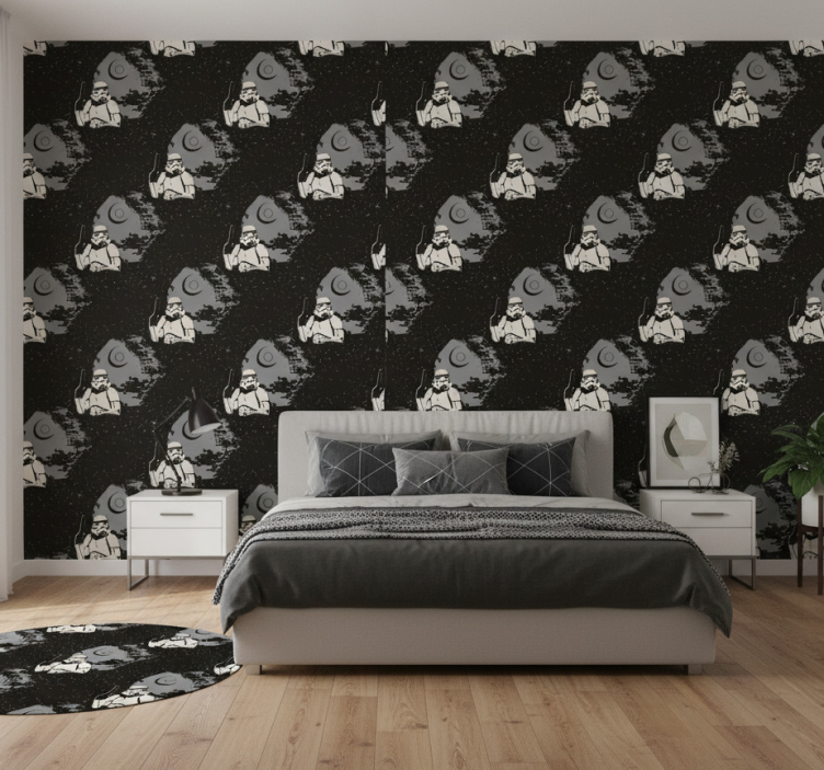 Slaapkamer behang typisch stormtrooper patroon - TenStickers