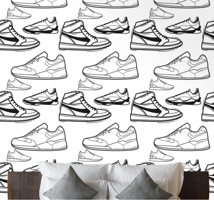 Sneaker-illustraties behang kunst - TenStickers