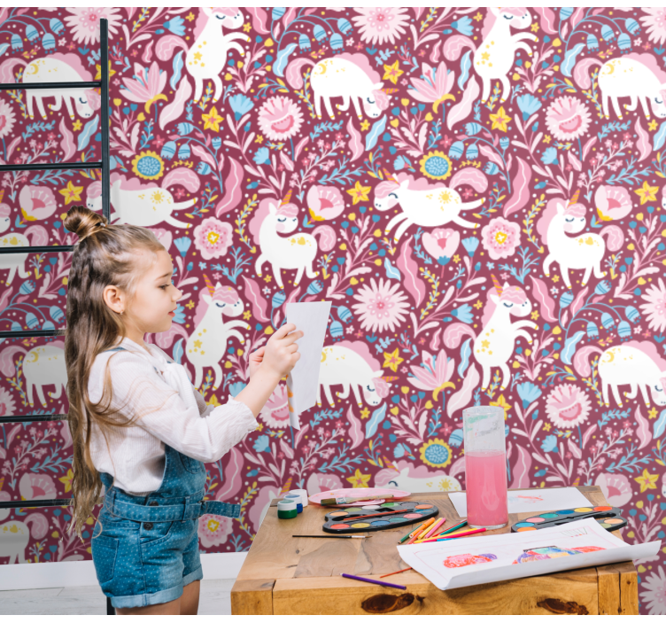 Speels alpacamotief behang dieren - TenStickers