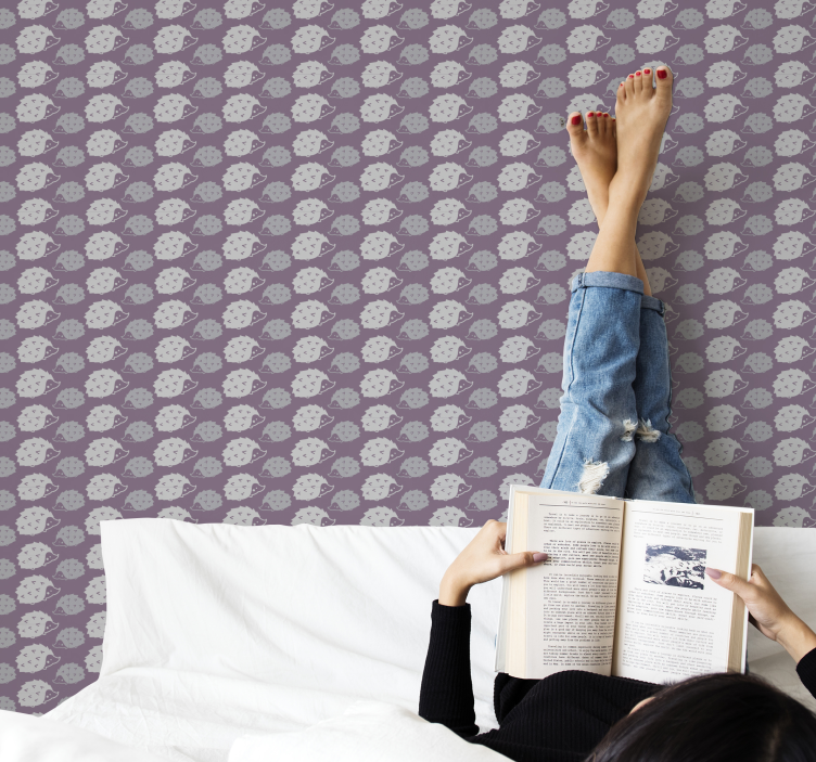 Paars egelpatroon behang dieren - TenStickers