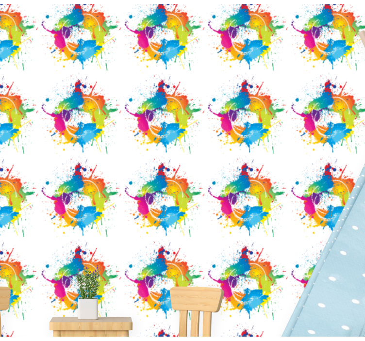 Spetterverf effect behang kunst - TenStickers